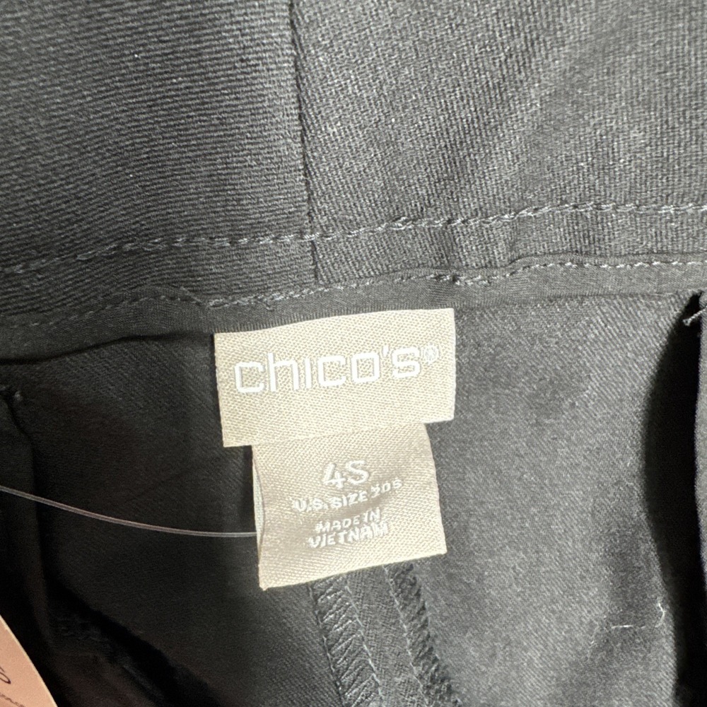 Chico's 4S Black Bi-Stretch Straight Leg Career‎ Pants Short NWT - Picture 8 of 13